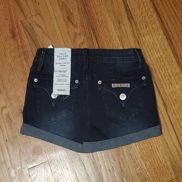 Hudson Kids Stretch Denim Roll Cuff Short Shorts Low Octane Big Girl's Size 10 - Picture 2 of 13